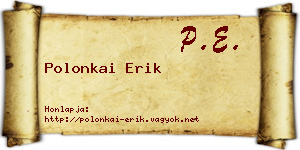 Polonkai Erik névjegykártya
